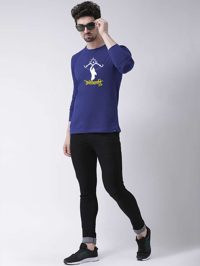 men chest print round neck t-shirt - 20945443 - Standard Image - 3