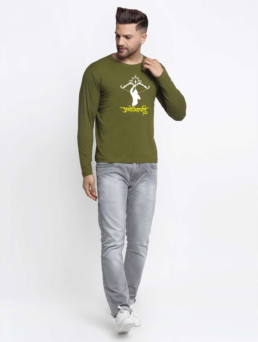 men chest print round neck t-shirt - 20945446 -  Standard Image - 3