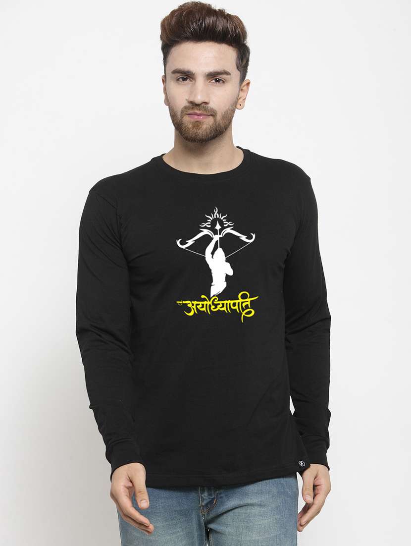 men chest print round neck t-shirt - 20945448 - Zoom Image - 0