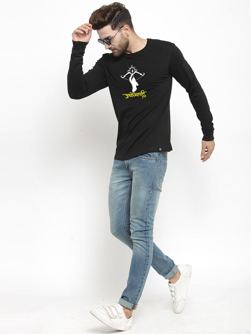 men chest print round neck t-shirt - 20945448 - Standard Image - 3