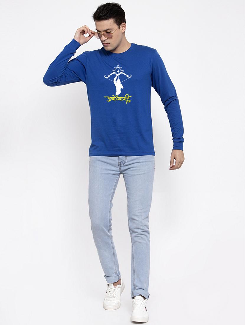 men chest print round neck t-shirt - 20945450 - Standard Image - 3