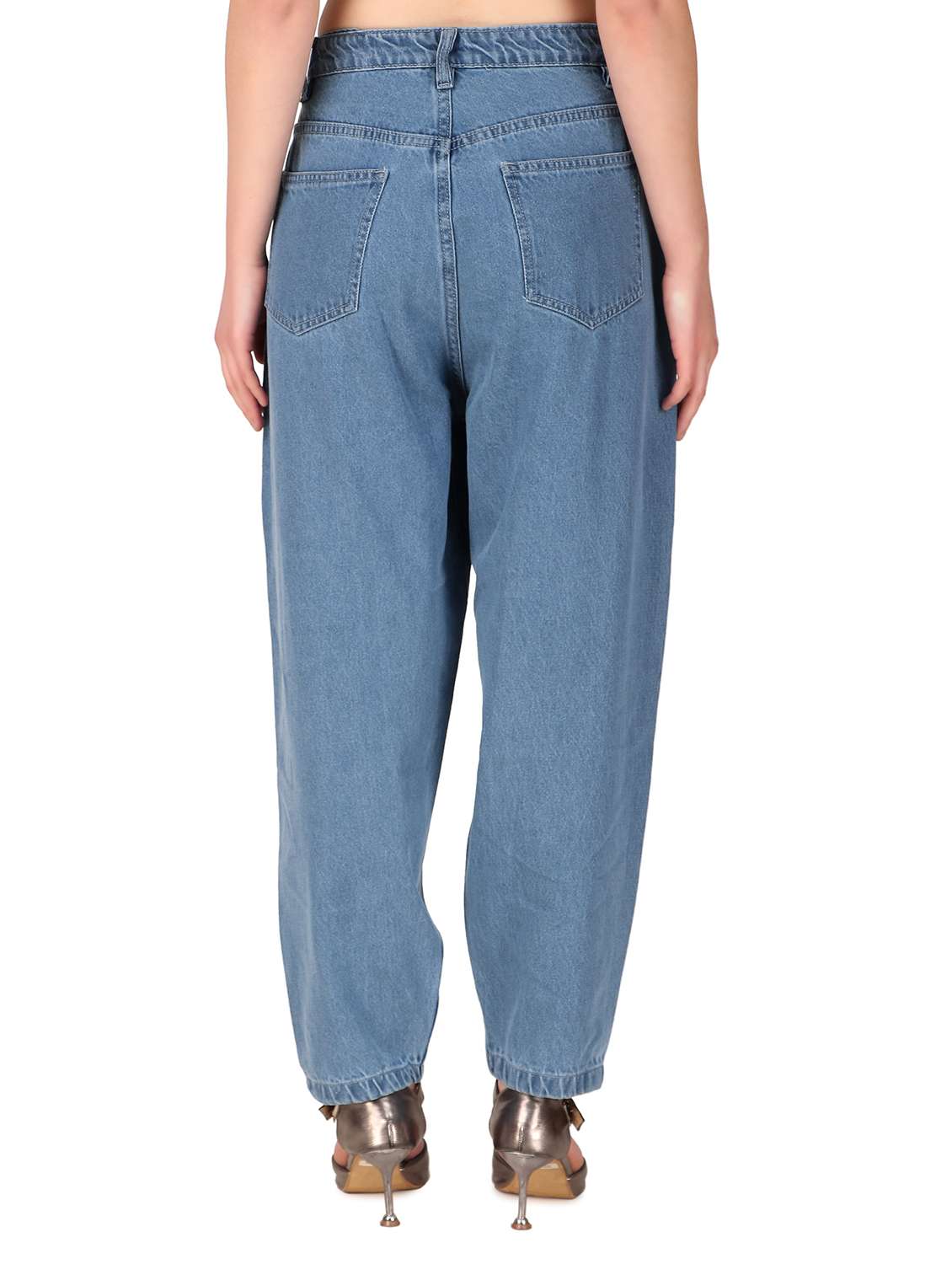 Women Plain Mom Fit Jeans