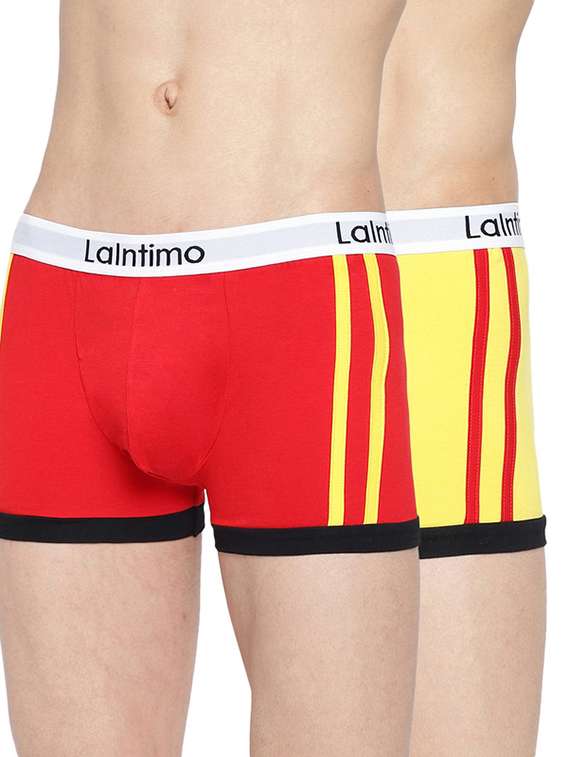 set of 2 multi coloured detailed trunks brief