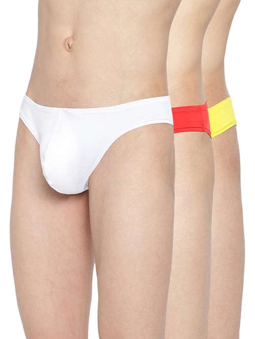 set of 3 multi coloured solid hipster brief - 20946126 - Standard Image - 0