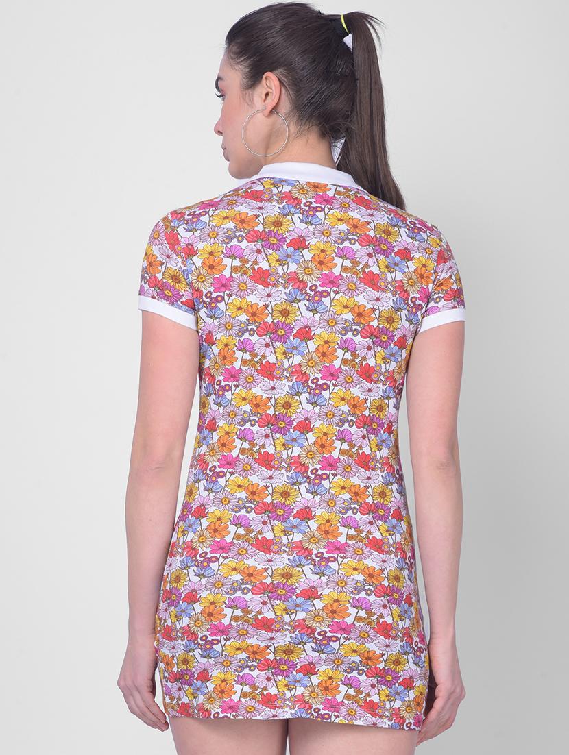 women floral print collared bodycon dress - 20946288 - Standard Image - 3