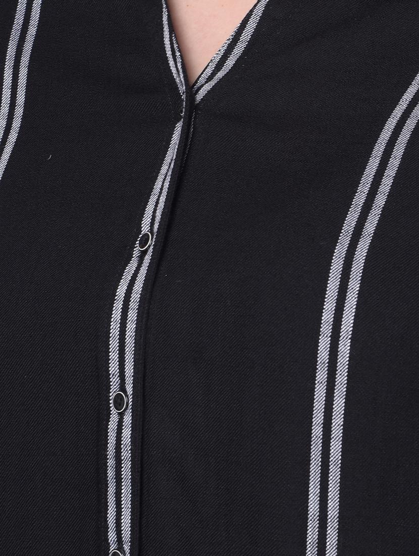black viscose crop shirt - 20946301 - Standard Image - 5