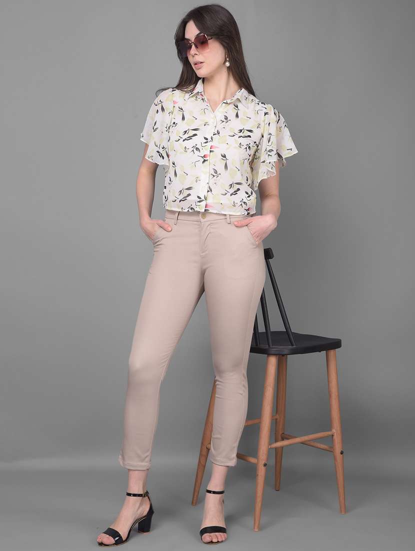 women collared printed flared sleeves top - 20946334 - Standard Image - 5