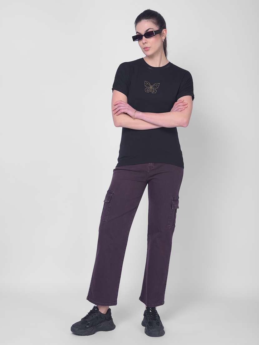 black cotton printed t-shirt - 20946351 -  Standard Image - 5