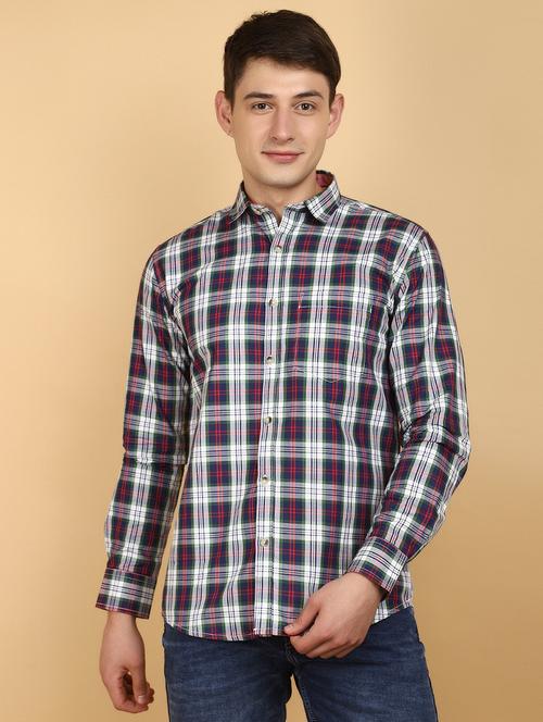 men checkered cotton casual shirt - 20946517 -  Standard Image - 0