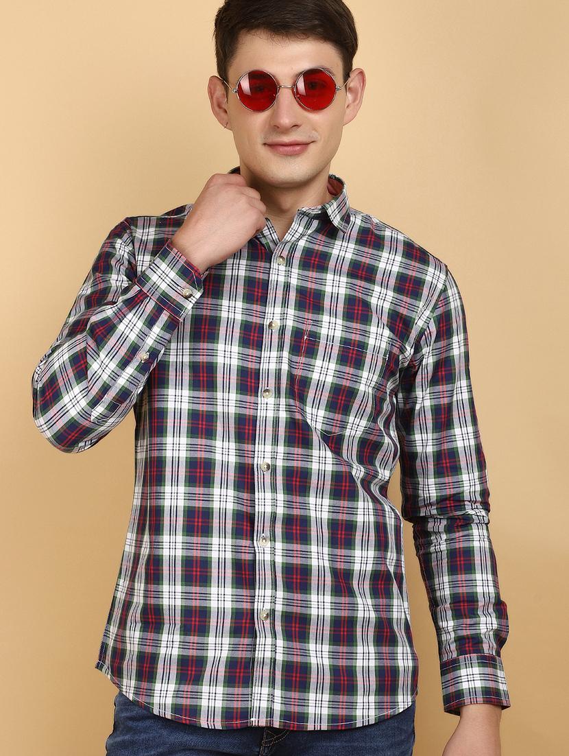 men checkered cotton casual shirt - 20946517 - Standard Image - 3