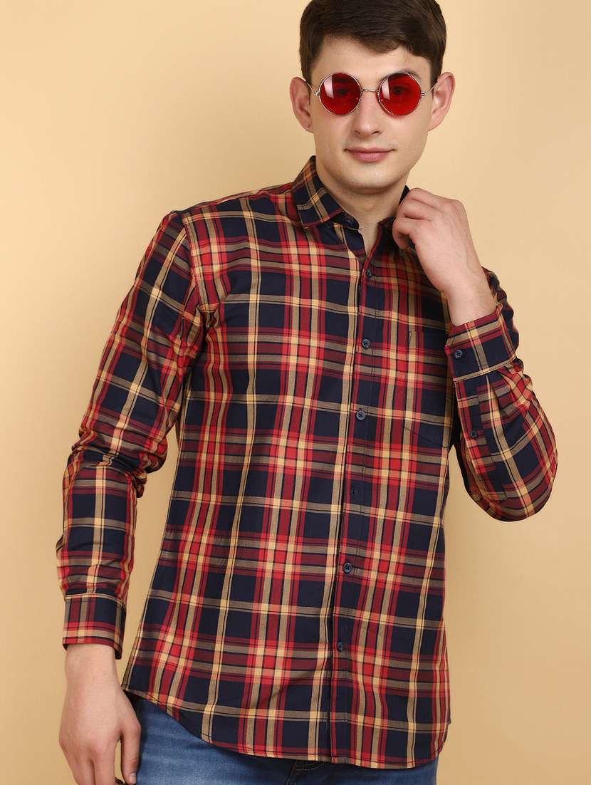 men checkered cotton casual shirt - 20946518 -  Standard Image - 3