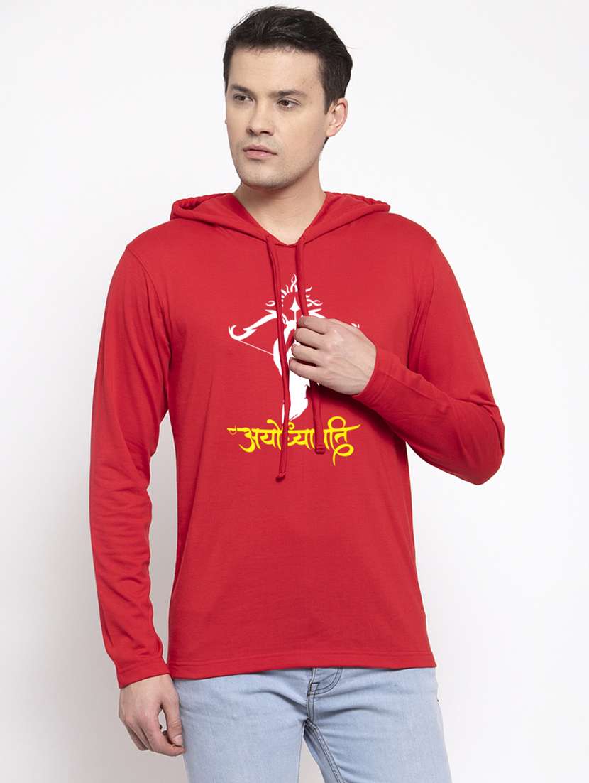 red cotton chest print sweatshirt - 20947307 - Zoom Image - 0