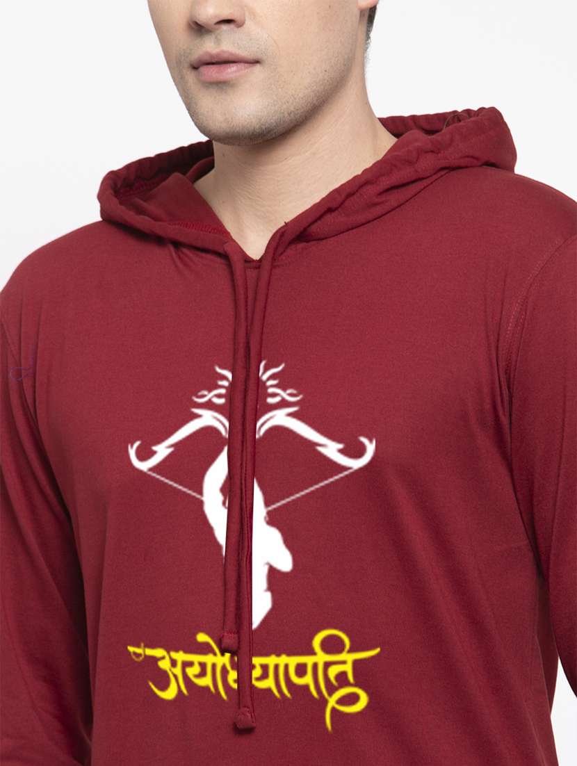 maroon cotton chest print sweatshirt - 20947309 -  Standard Image - 5