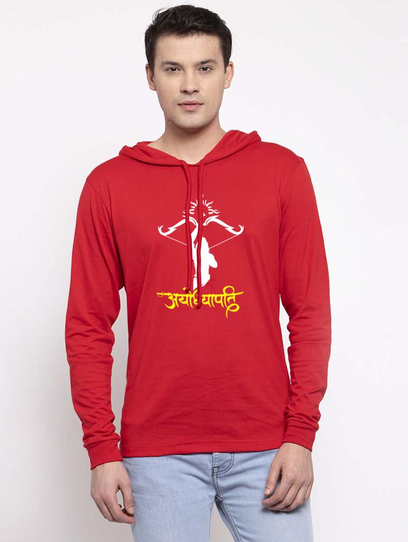 red cotton chest print sweatshirt - 20947313 - Zoom Image - 0