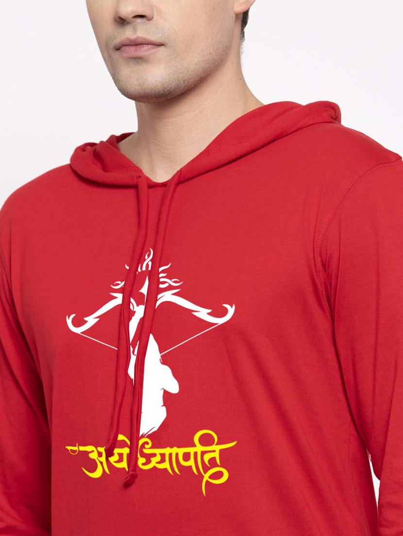 red cotton chest print sweatshirt - 20947313 - Standard Image - 5