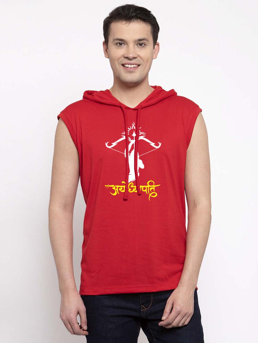 red cotton chest print sweatshirt - 20947320 - Zoom Image - 0