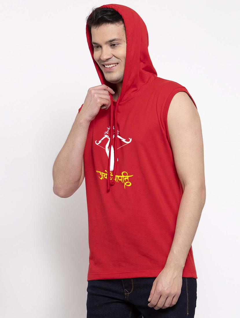 red cotton chest print sweatshirt - 20947320 - Standard Image - 3