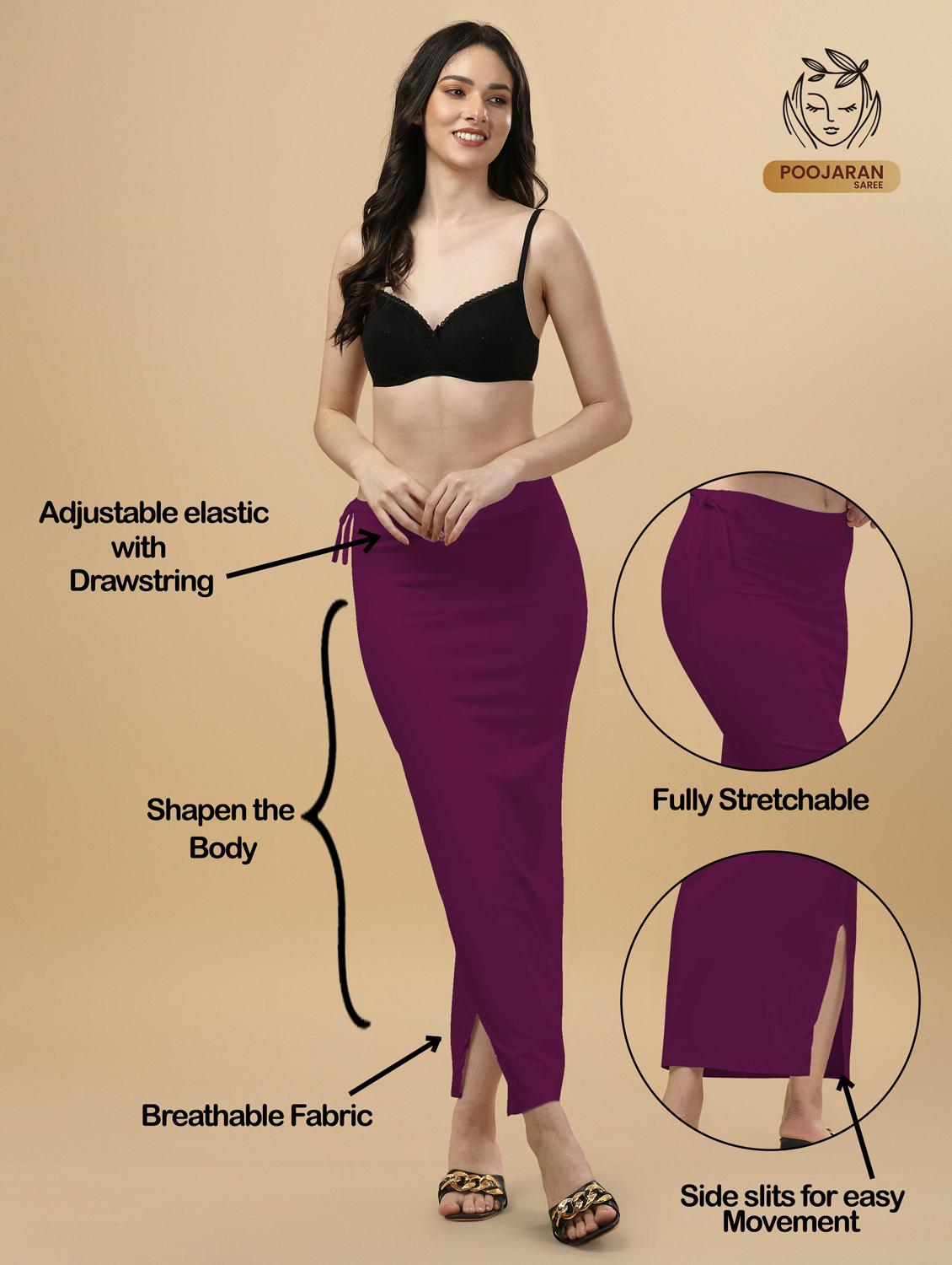 women lycra blend stretchable saree shaper - 20947400 - Standard Image - 3
