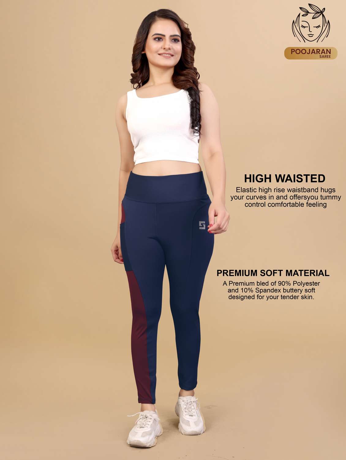 women navy blue ankle length tight - 20947483 -  Standard Image - 3