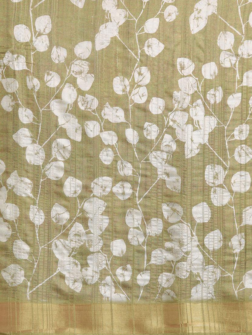 olive green printed saree - 20947832 - Standard Image - 5