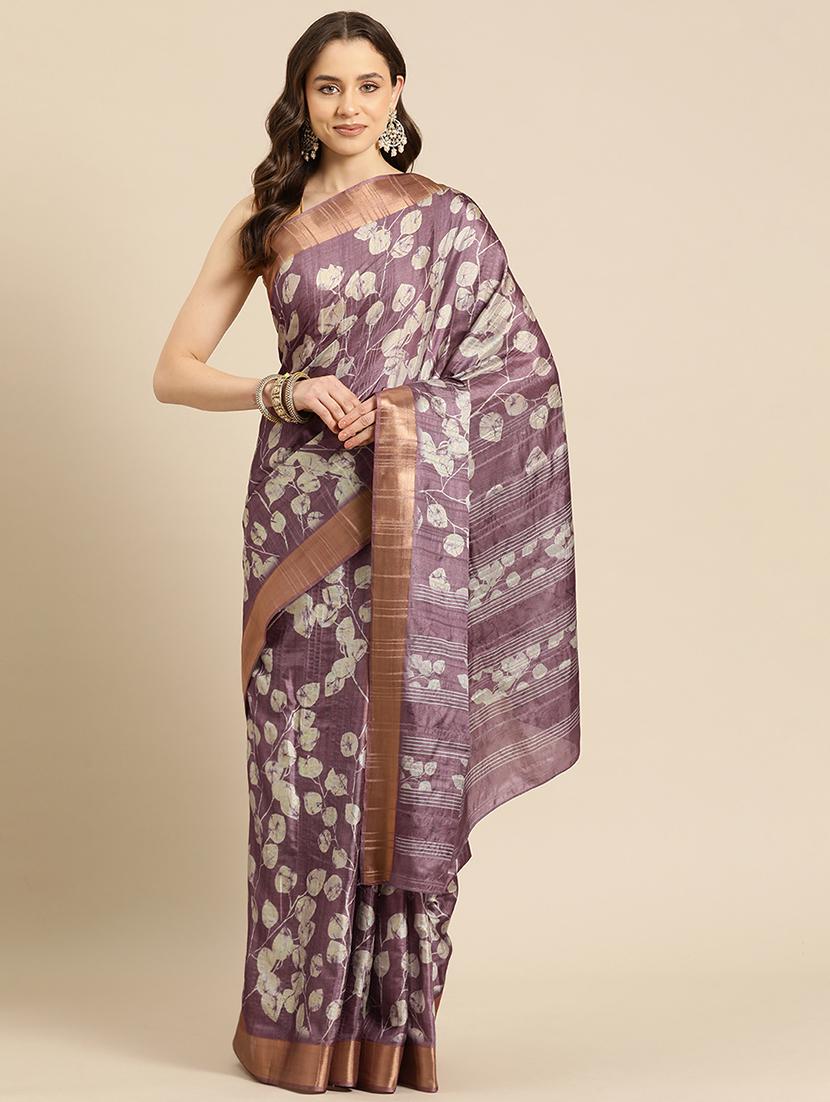 lavender printed saree - 20947833 - Zoom Image - 0