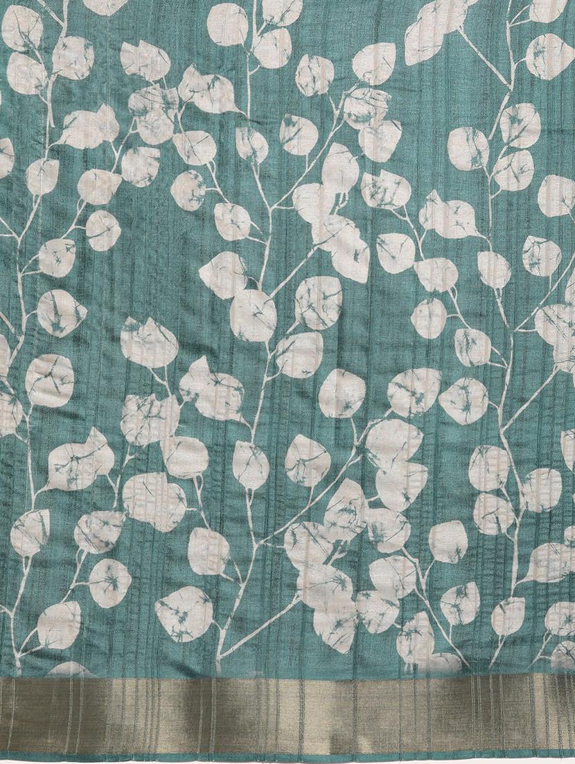 teal silk printed saree - 20947834 - Standard Image - 5