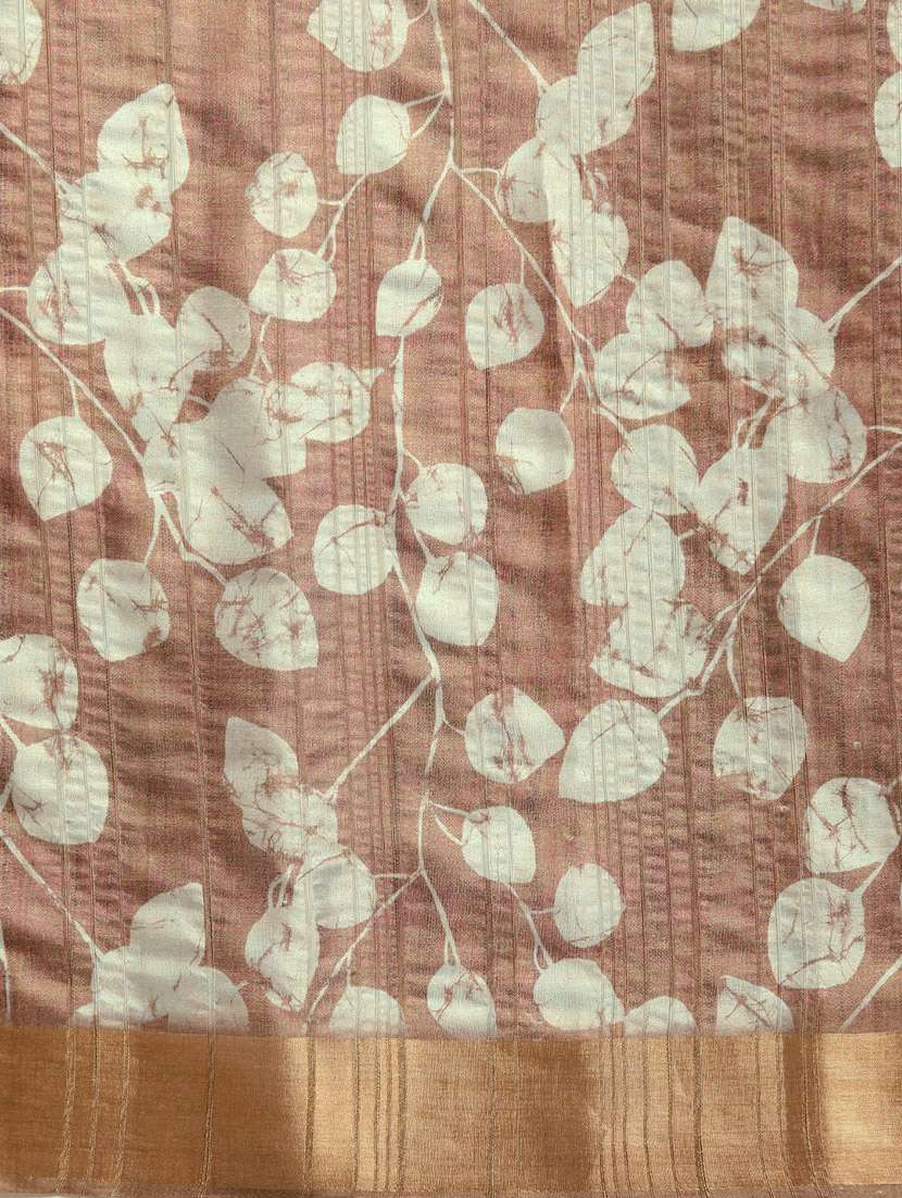 Brown Silk Printed Saree With Blouse - 20947836 -  Standard Image - 5
