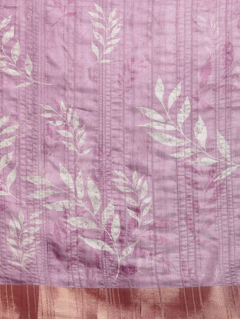 lavender silk printed saree - 20947837 - Standard Image - 5