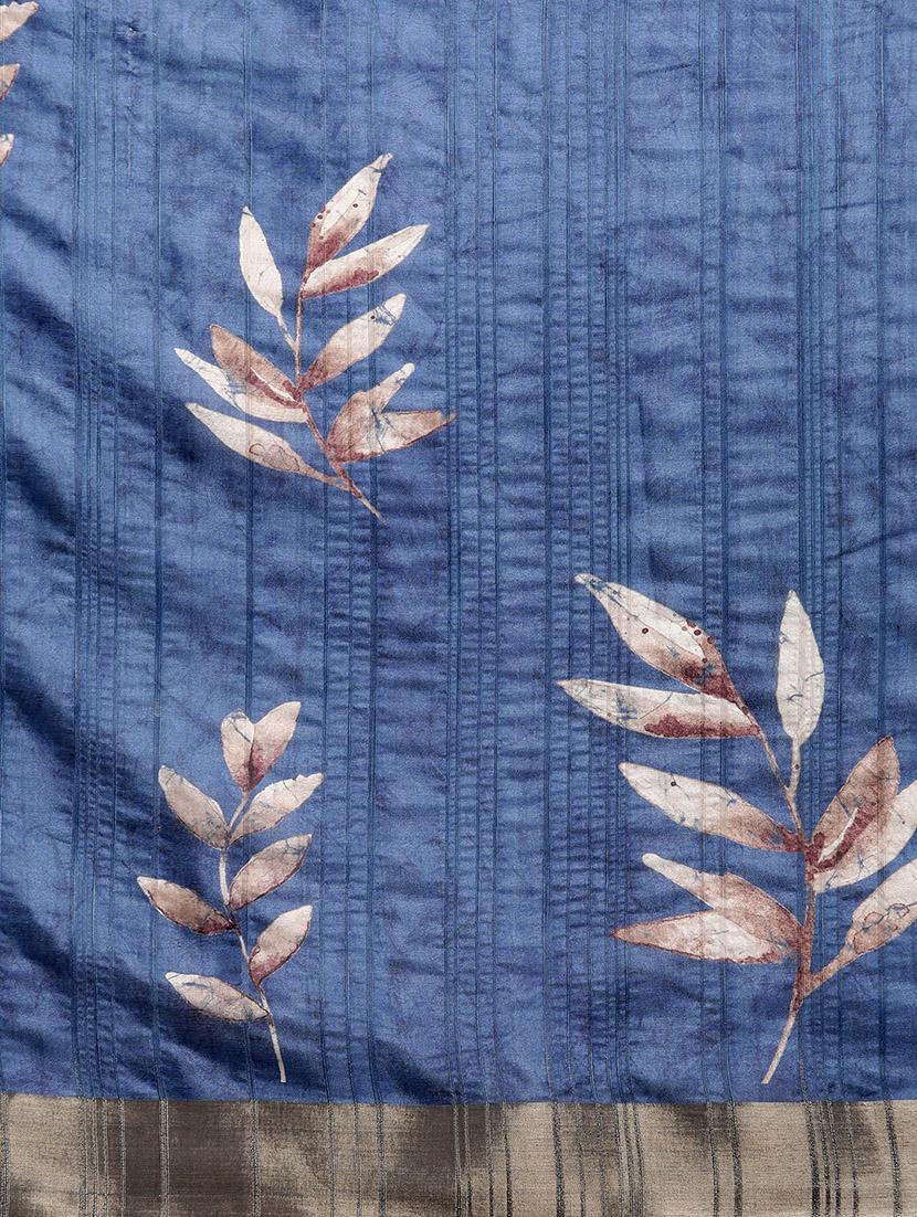 blue silk printed saree - 20947843 - Standard Image - 5