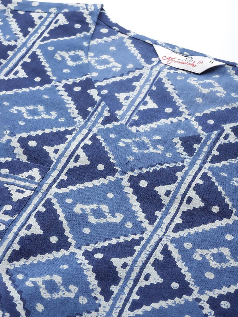 women blue geometric printed co-ord set - 20947987 - Standard Image - 3