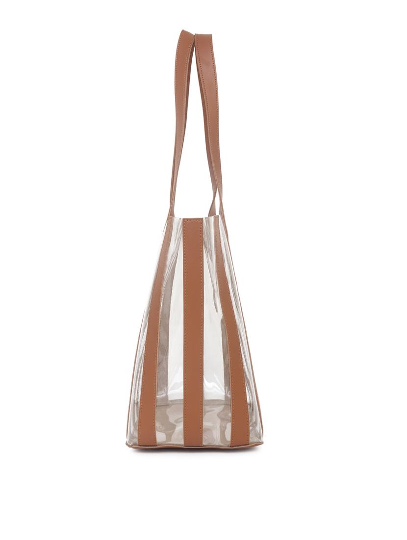 tan leatherette (pu) regular tote - 20948286 - Standard Image - 3