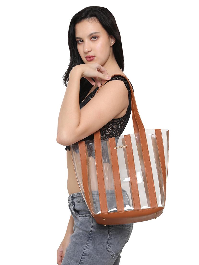 tan leatherette (pu) regular tote - 20948286 - Standard Image - 5