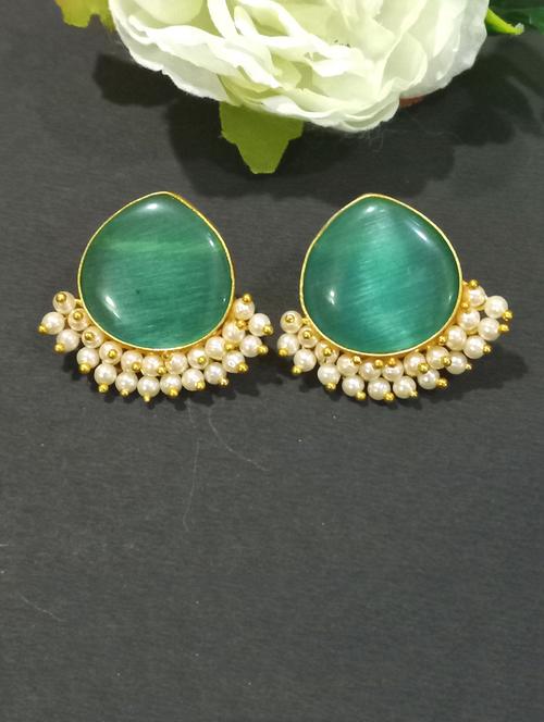 green alloy studs earrings - 20948292 - Standard Image - 0