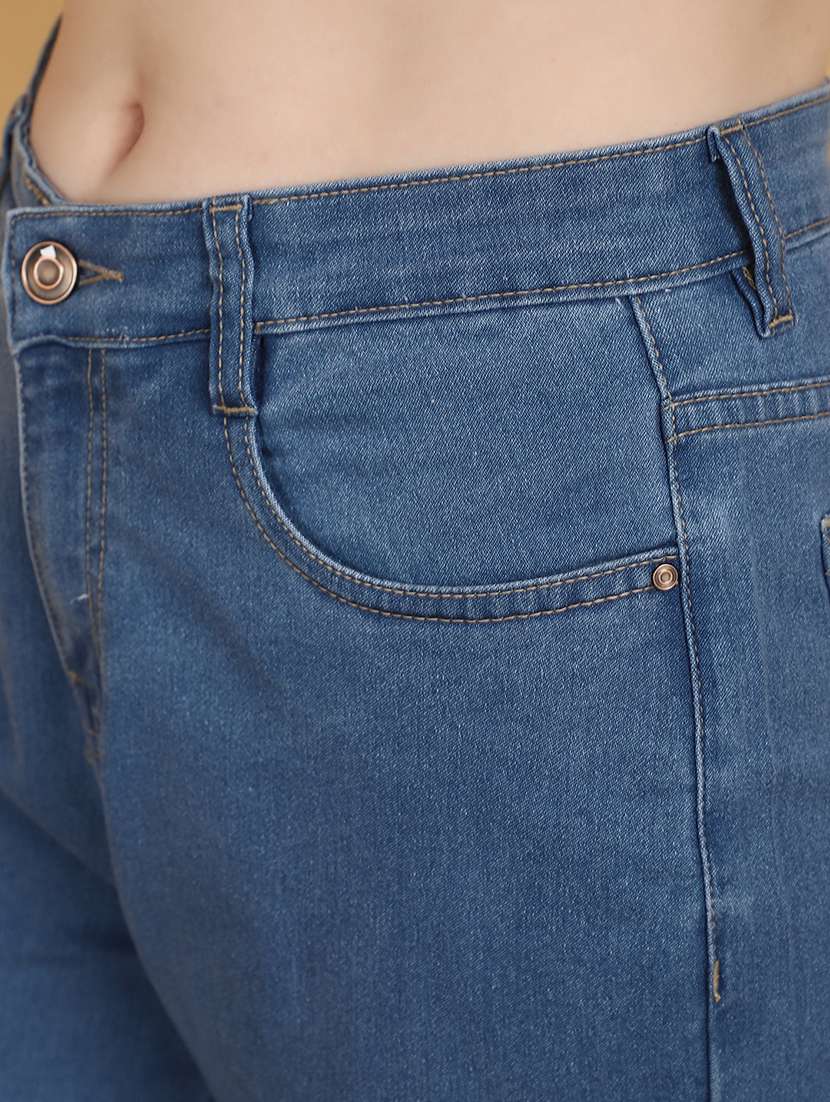 women mid risr denim jeans - 20948350 -  Standard Image - 5