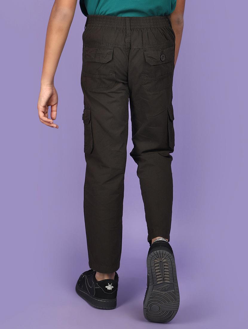 boys solid olive green cargo trouser - 20948400 - Standard Image - 3