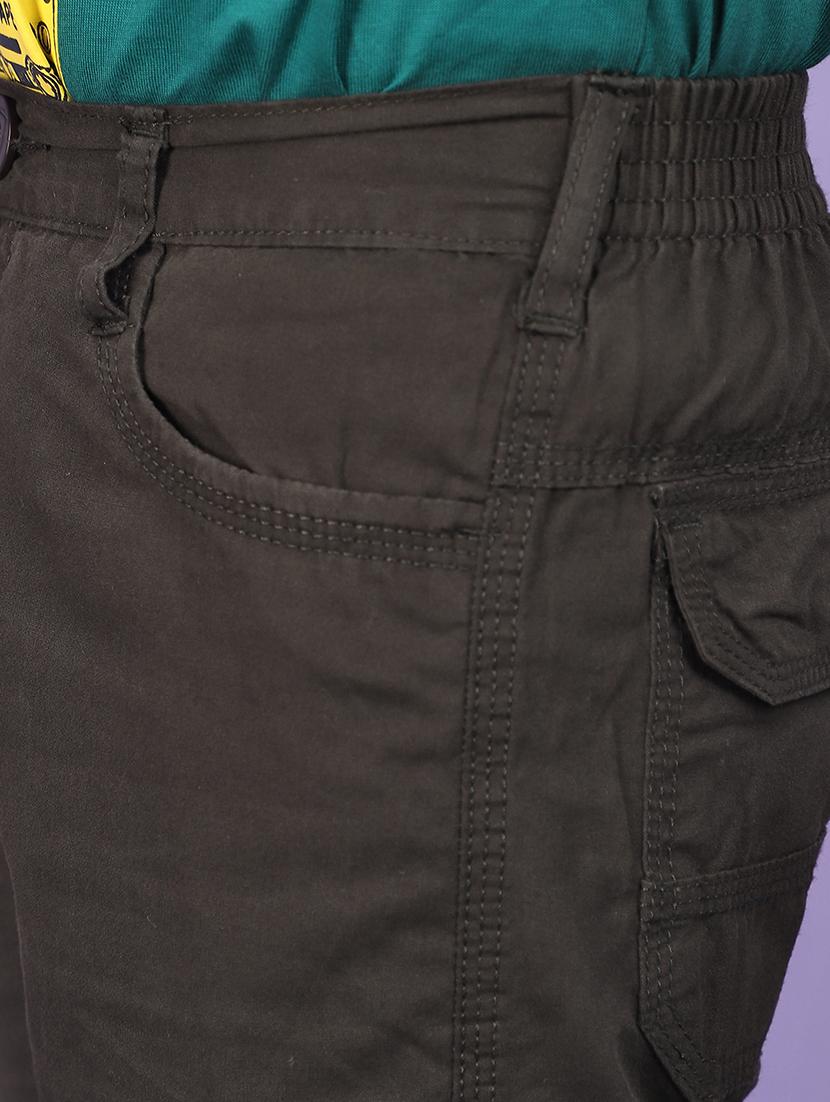 boys solid olive green cargo trouser - 20948400 - Standard Image - 5