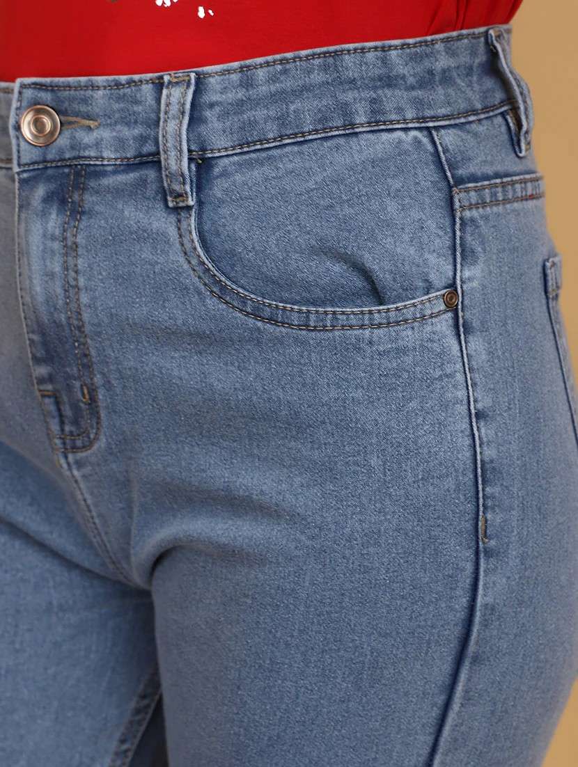 women solid light blue skinny fit jeans - 20948525 -  Standard Image - 5