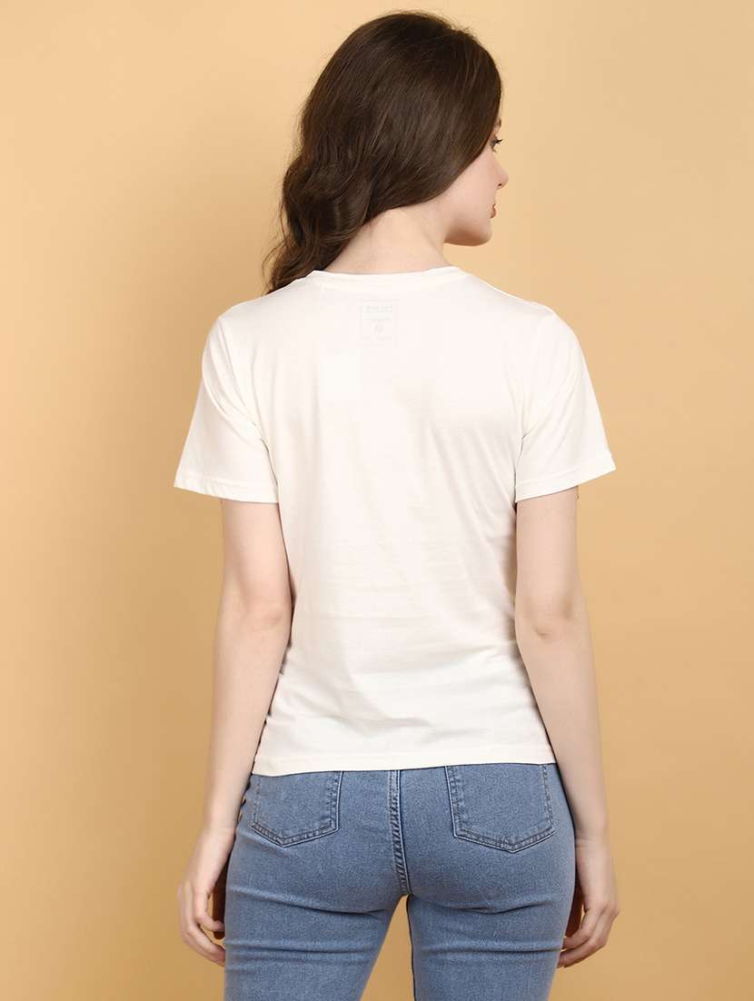 white cotton typographic print t-shirt - 20948549 -  Standard Image - 3