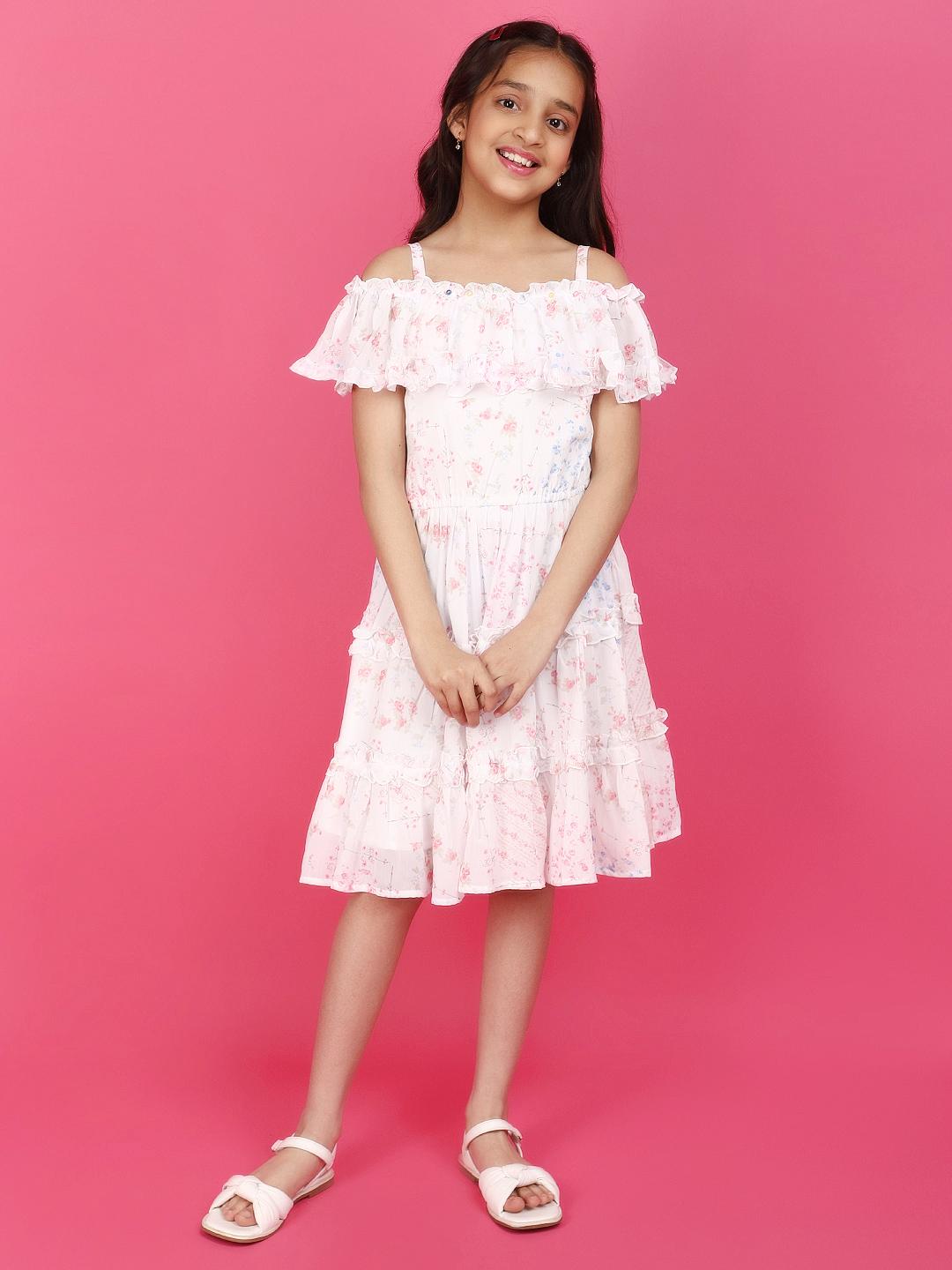 off white georgette frock - 20948621 - Zoom Image - 0