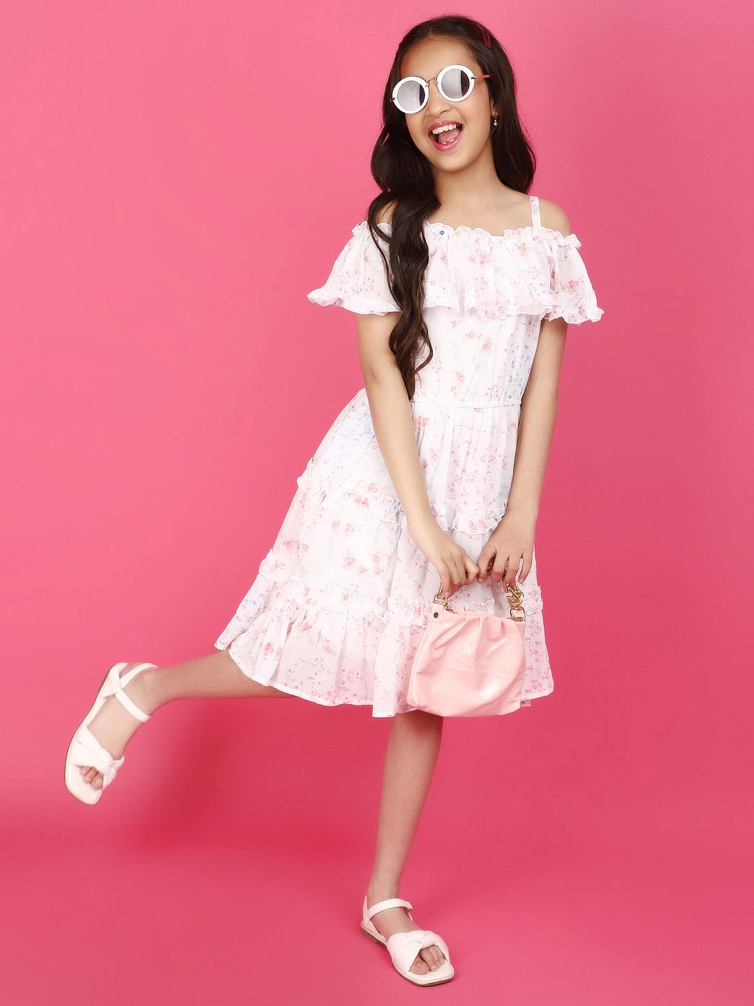 off white georgette frock - 20948621 - Standard Image - 3