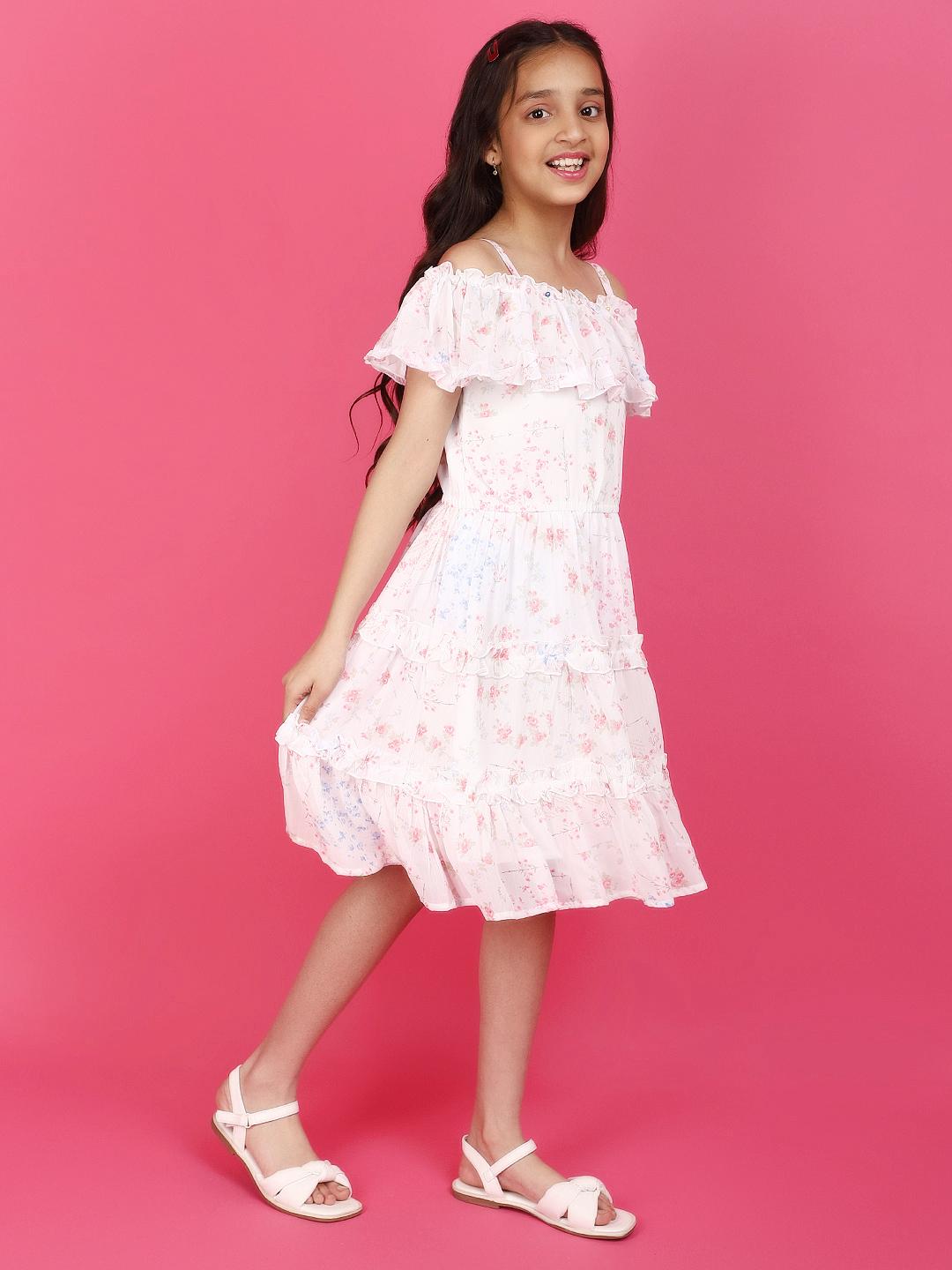 off white georgette frock - 20948621 - Standard Image - 5