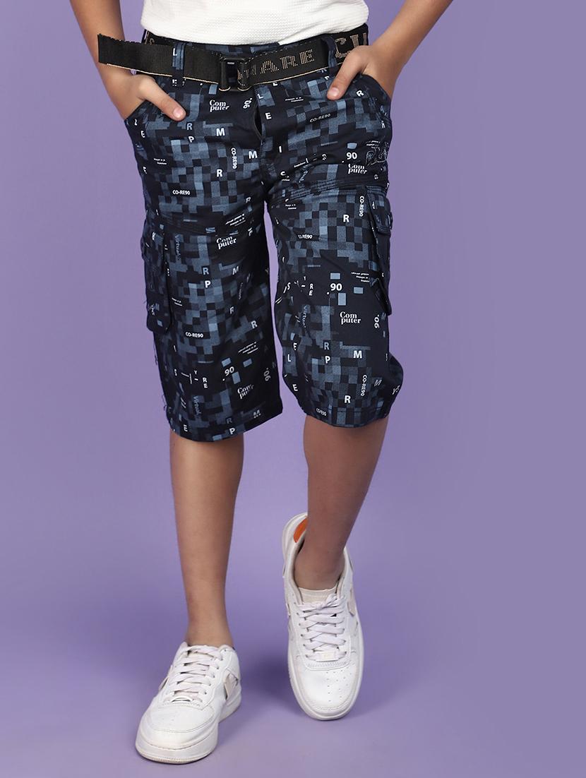 boys navy blue printed three fourth shorts - 20948639 - Zoom Image - 0