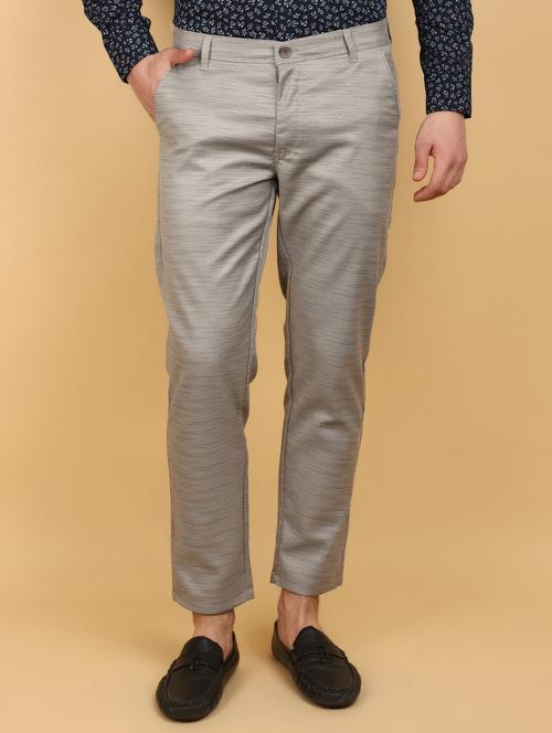 men solid ankle length chinos - 20948724 - Standard Image - 0