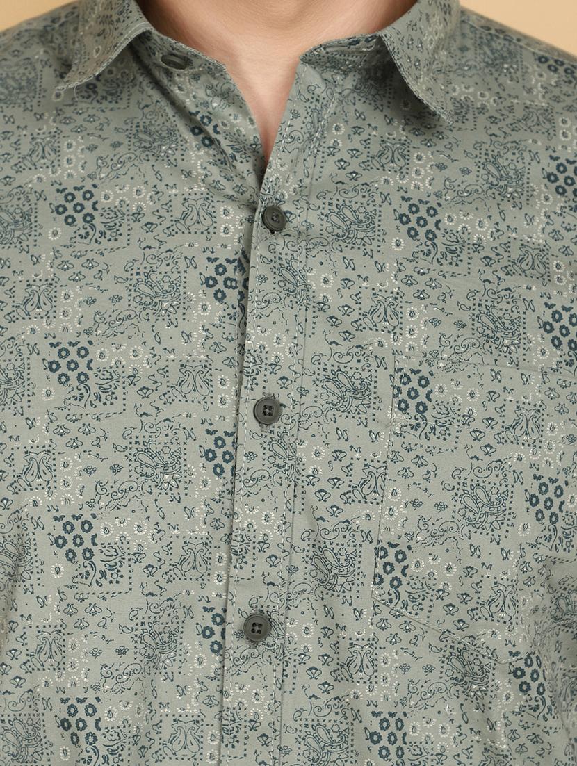 green printed cotton casual shirt - 20948797 - Standard Image - 5