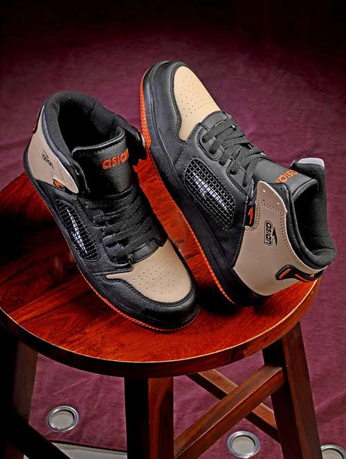 black & beige detailed lace up sneakers - 20948841 -  Standard Image - 0