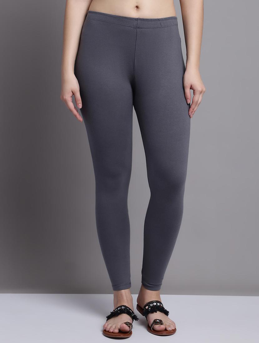 grey cotton lycra leggings - 20948851 -  Zoom Image - 0
