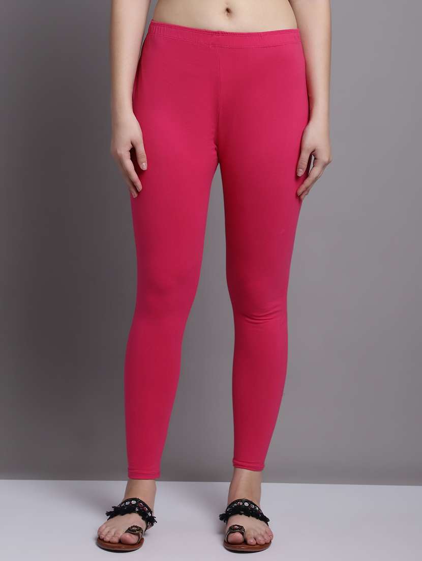pink cotton lycra leggings