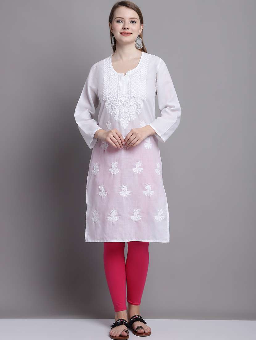 pink cotton lycra leggings - 20948853 -  Standard Image - 3