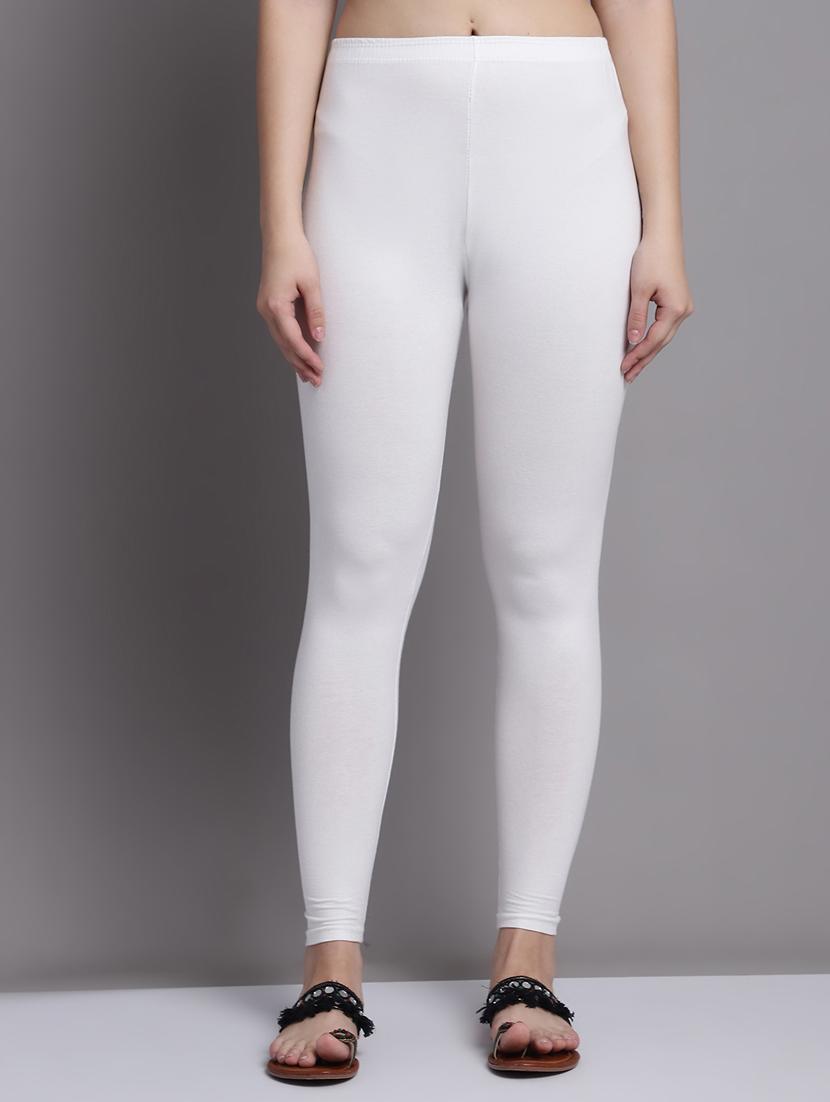 off white cotton lycra leggings - 20948862 - Zoom Image - 0