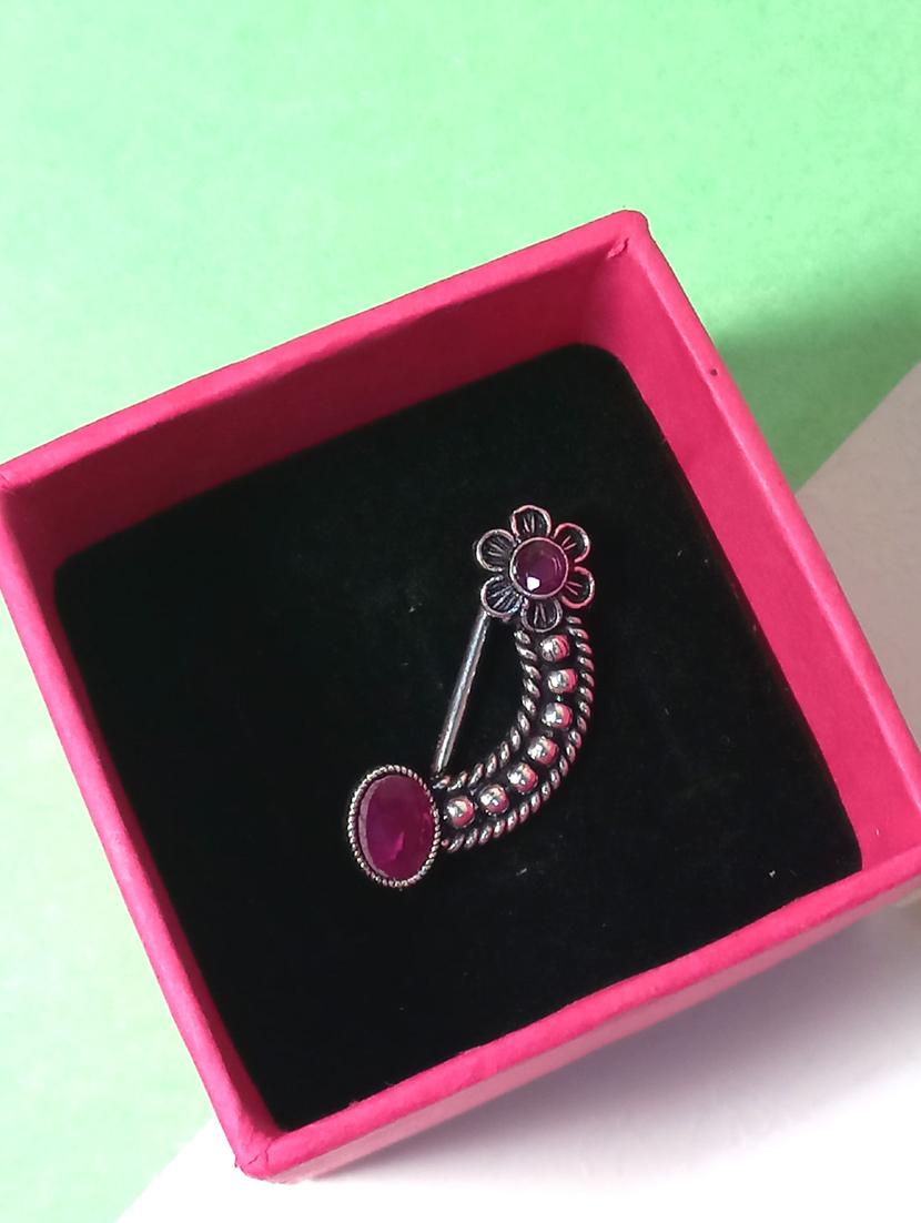 pink silver plated nose pin - 20948866 - Zoom Image - 0